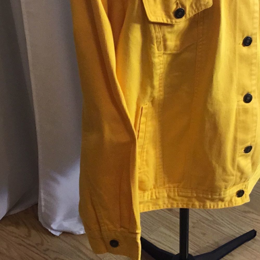 100% cotton utility jacket in brilliant yellow in size 32 w by JESSICA LONDON - Picture 5 of 12